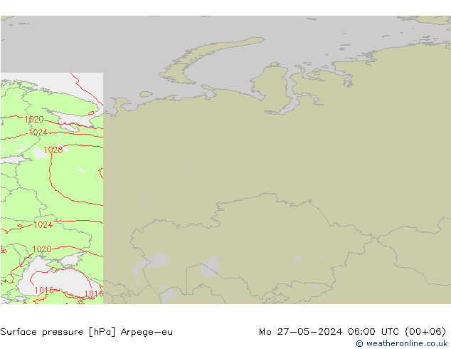 приземное давление Arpege-eu пн 27.05.2024 06 UTC