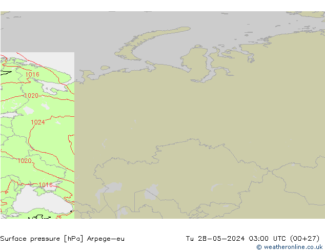 Pressione al suolo Arpege-eu mar 28.05.2024 03 UTC