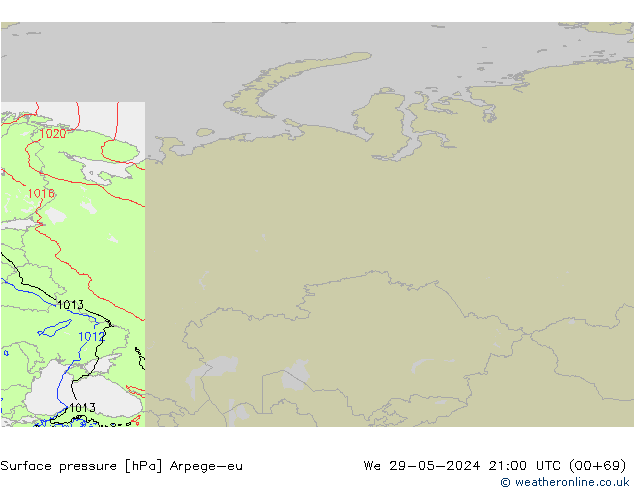 Luchtdruk (Grond) Arpege-eu wo 29.05.2024 21 UTC