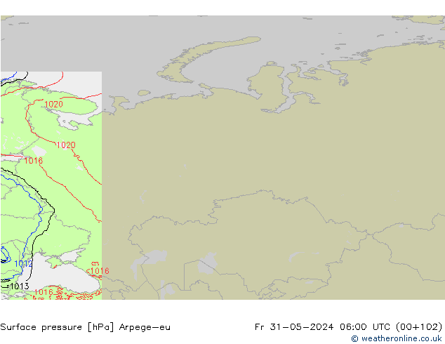 Surface pressure Arpege-eu Fr 31.05.2024 06 UTC