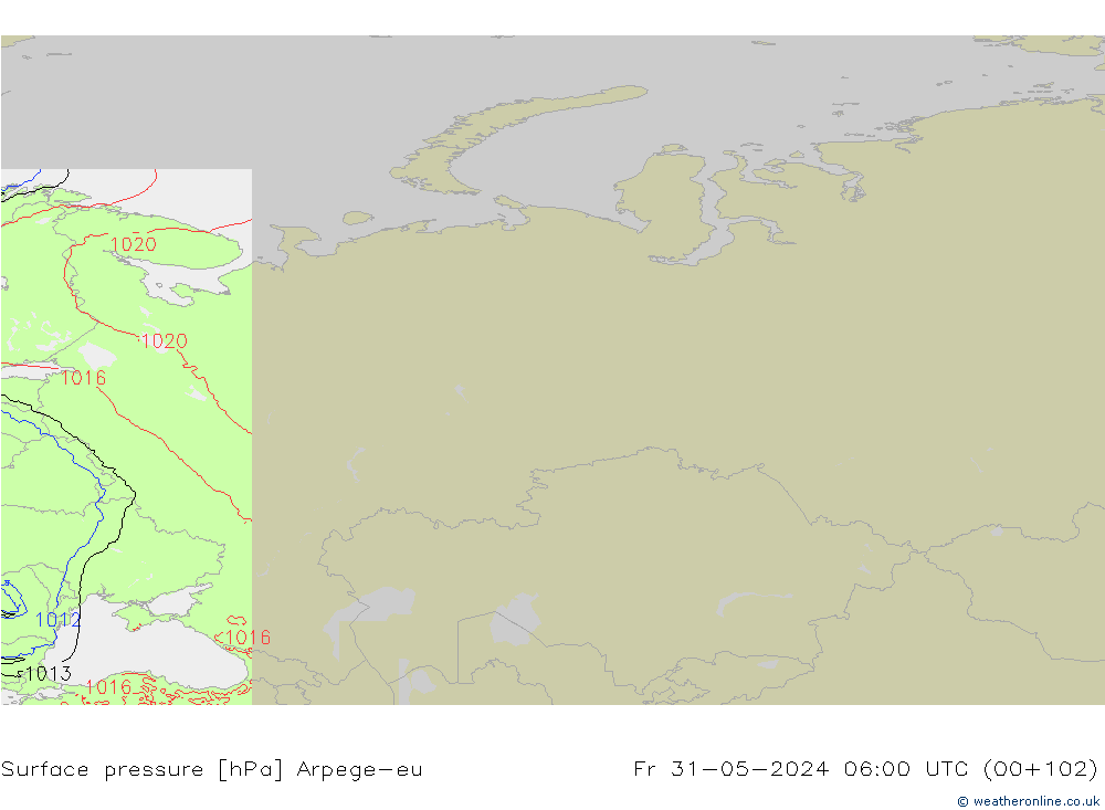 Yer basıncı Arpege-eu Cu 31.05.2024 06 UTC