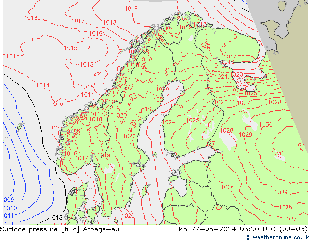 Bodendruck Arpege-eu Mo 27.05.2024 03 UTC