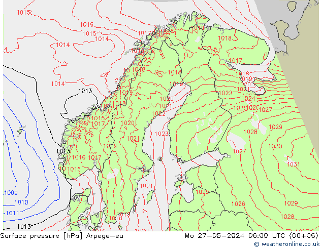 Bodendruck Arpege-eu Mo 27.05.2024 06 UTC