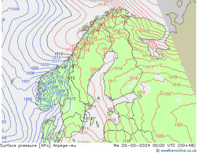 приземное давление Arpege-eu ср 29.05.2024 00 UTC