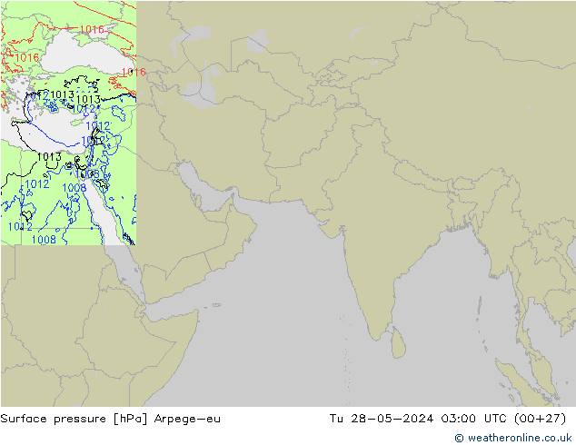 приземное давление Arpege-eu вт 28.05.2024 03 UTC