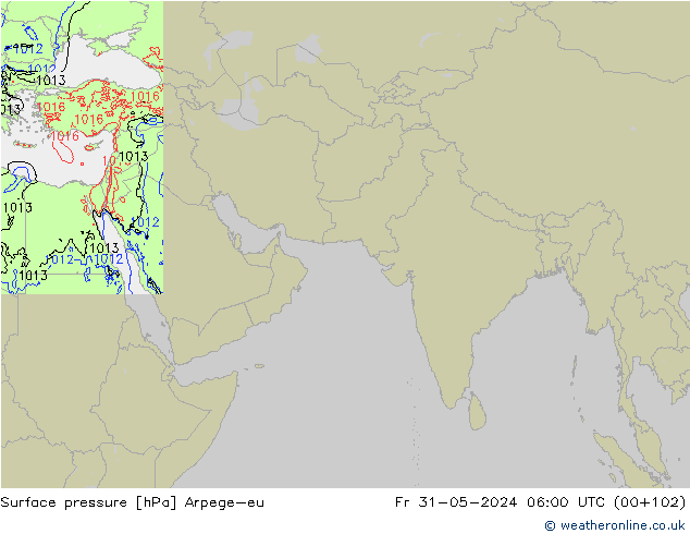 Luchtdruk (Grond) Arpege-eu vr 31.05.2024 06 UTC