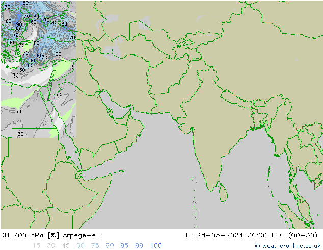 700 hPa Nispi Nem Arpege-eu Sa 28.05.2024 06 UTC