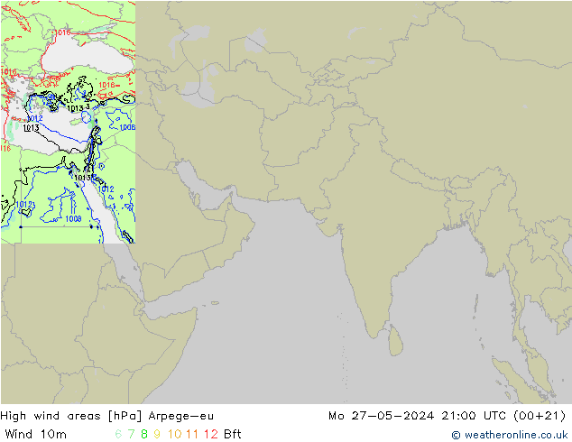 High wind areas Arpege-eu Seg 27.05.2024 21 UTC