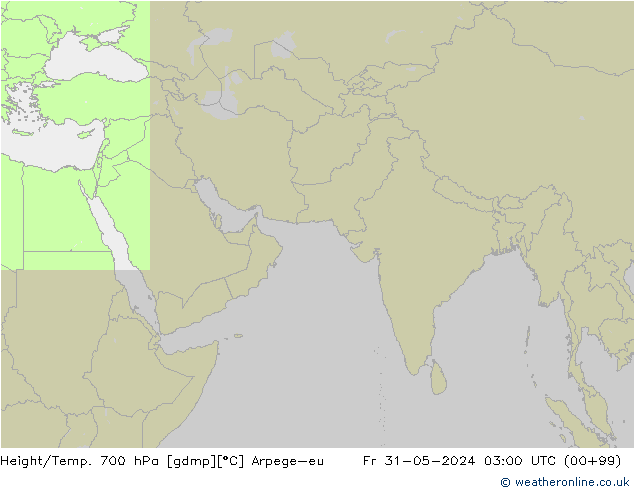 Géop./Temp. 700 hPa Arpege-eu ven 31.05.2024 03 UTC
