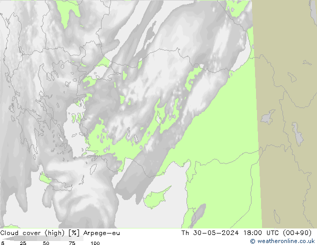 облака (средний) Arpege-eu чт 30.05.2024 18 UTC