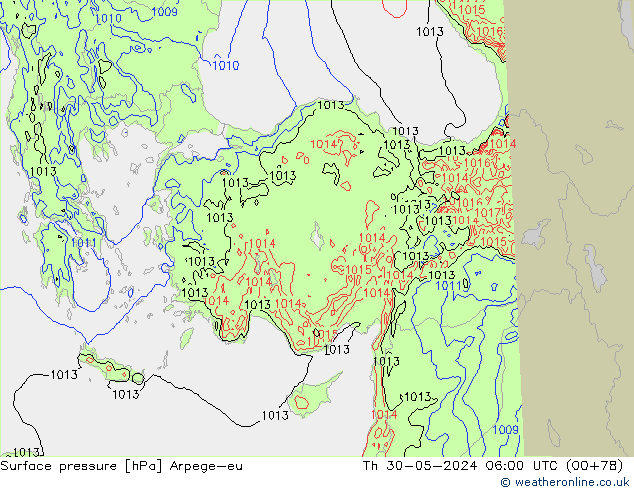 Luchtdruk (Grond) Arpege-eu do 30.05.2024 06 UTC