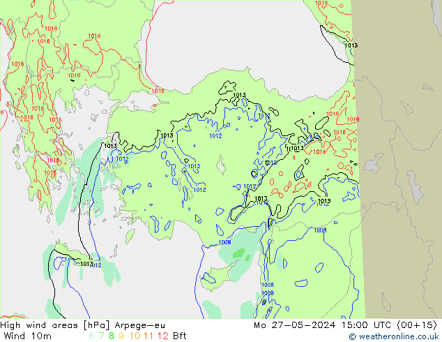 High wind areas Arpege-eu lun 27.05.2024 15 UTC