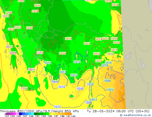 Thck 850-1000 hPa Arpege-eu Ter 28.05.2024 06 UTC