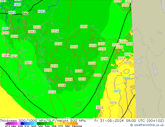 Thck 500-1000hPa Arpege-eu Sex 31.05.2024 06 UTC