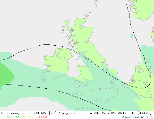 Jet stream/Height 300 hPa Arpege-eu Tu 28.05.2024 00 UTC