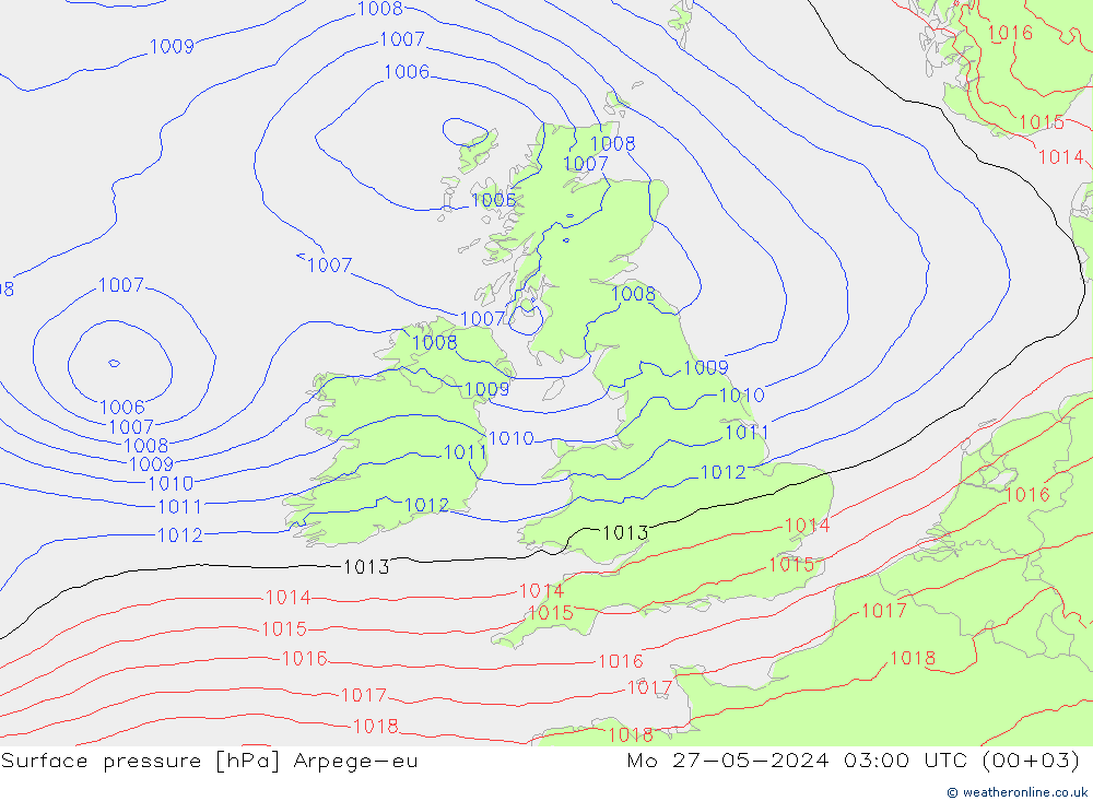 Luchtdruk (Grond) Arpege-eu ma 27.05.2024 03 UTC