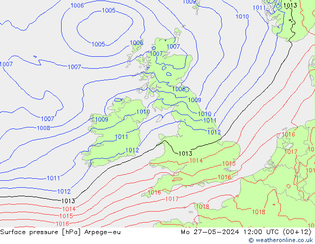 pression de l'air Arpege-eu lun 27.05.2024 12 UTC