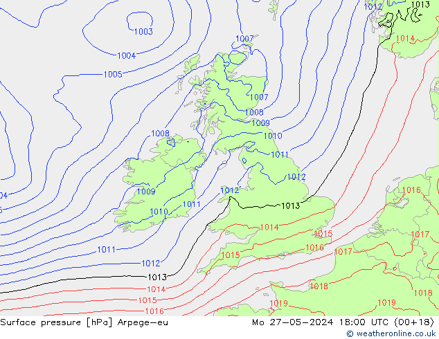 Luchtdruk (Grond) Arpege-eu ma 27.05.2024 18 UTC