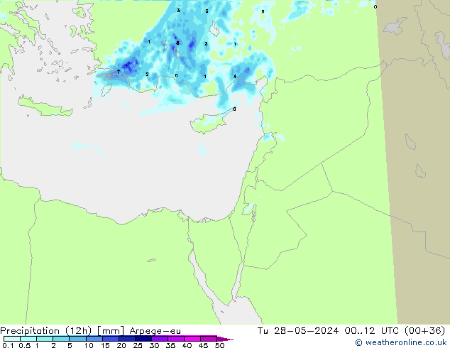 Nied. akkumuliert (12Std) Arpege-eu Di 28.05.2024 12 UTC