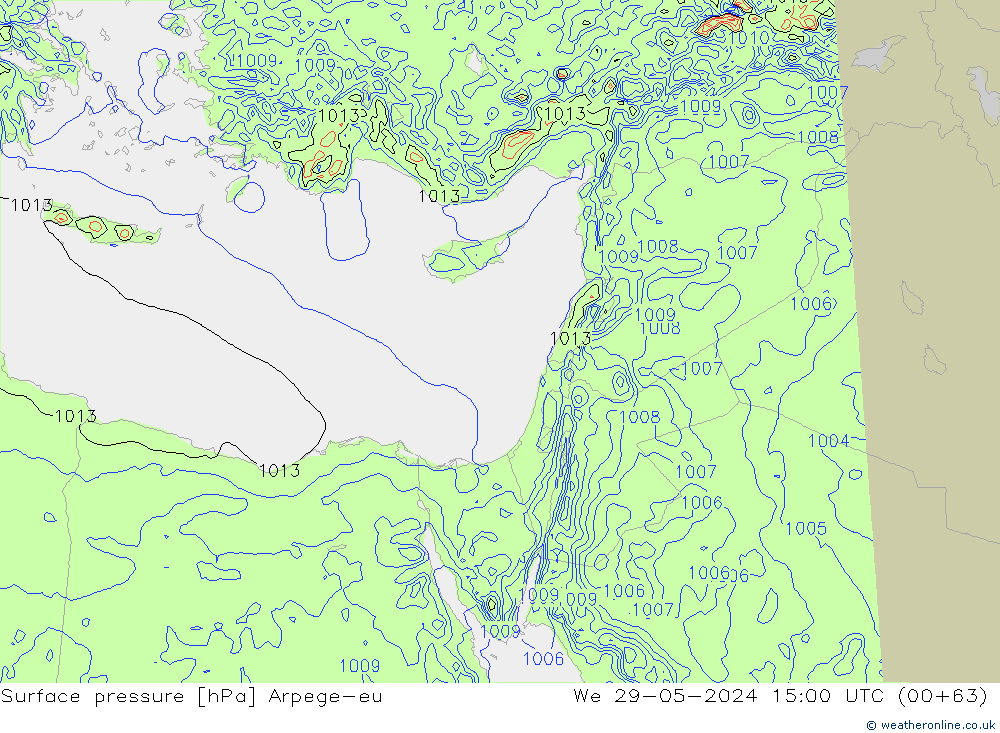 Surface pressure Arpege-eu We 29.05.2024 15 UTC