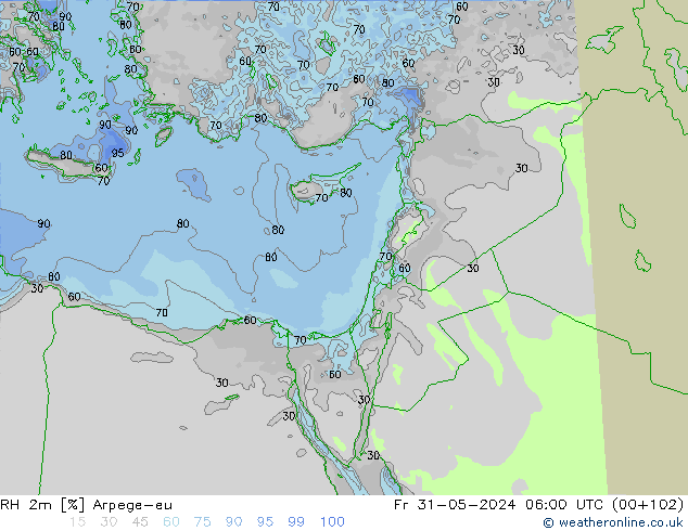 RH 2m Arpege-eu Sex 31.05.2024 06 UTC