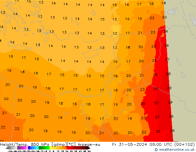 Height/Temp. 850 hPa Arpege-eu Fr 31.05.2024 06 UTC