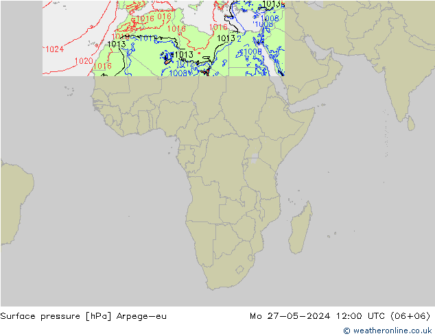 pressão do solo Arpege-eu Seg 27.05.2024 12 UTC