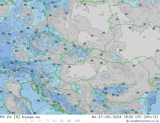 RH 2m Arpege-eu Seg 27.05.2024 18 UTC