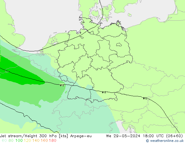 Jet Akımları Arpege-eu Çar 29.05.2024 18 UTC