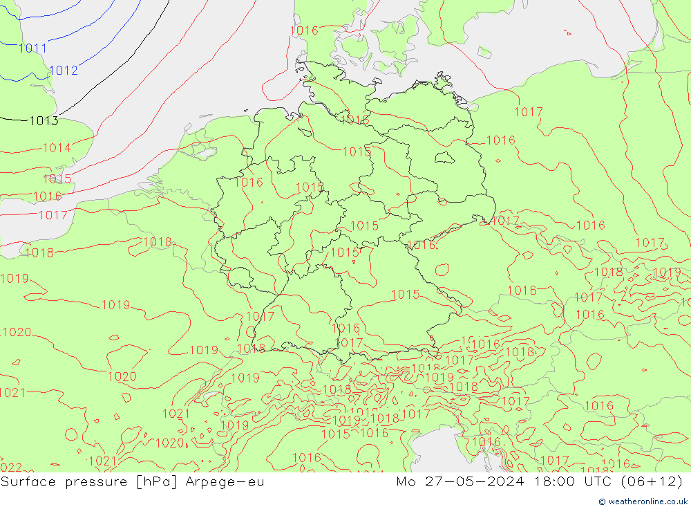 Yer basıncı Arpege-eu Pzt 27.05.2024 18 UTC