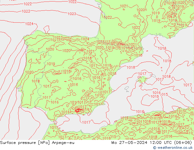 Luchtdruk (Grond) Arpege-eu ma 27.05.2024 12 UTC