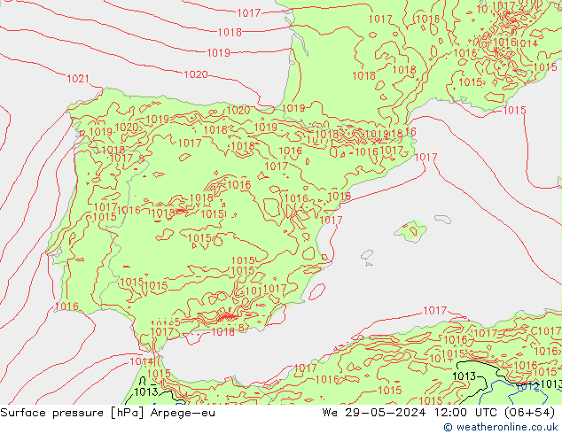 Surface pressure Arpege-eu We 29.05.2024 12 UTC