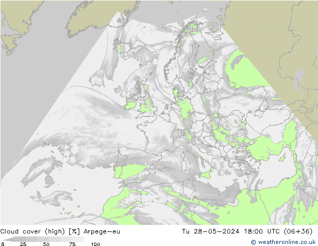 Nuages (élevé) Arpege-eu mar 28.05.2024 18 UTC