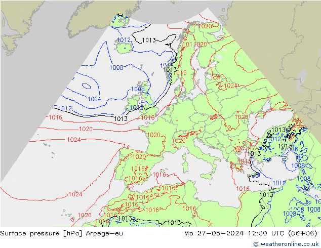 pressão do solo Arpege-eu Seg 27.05.2024 12 UTC