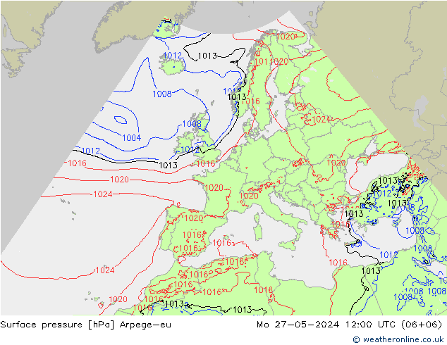 Presión superficial Arpege-eu lun 27.05.2024 12 UTC