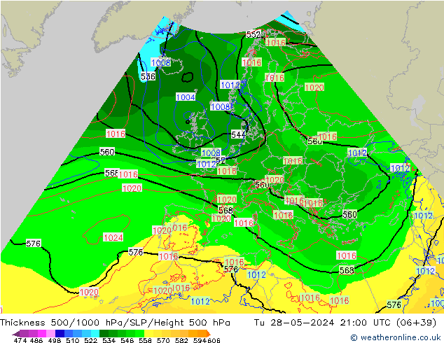 Thck 500-1000hPa Arpege-eu Ter 28.05.2024 21 UTC