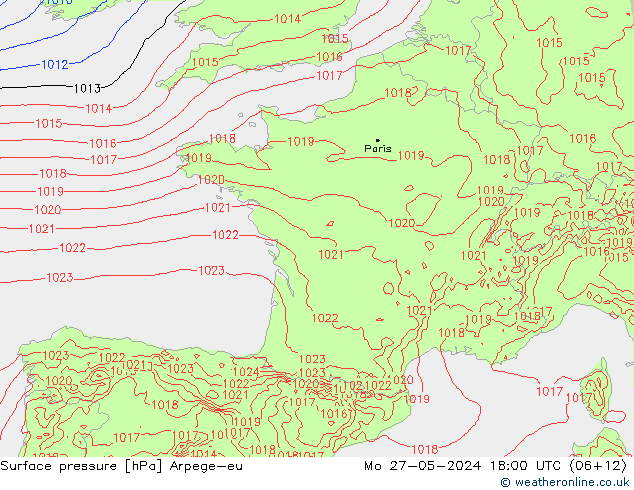 Bodendruck Arpege-eu Mo 27.05.2024 18 UTC