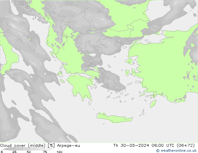 Wolken (mittel) Arpege-eu Do 30.05.2024 06 UTC