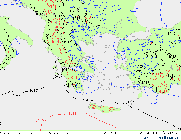 Yer basıncı Arpege-eu Çar 29.05.2024 21 UTC