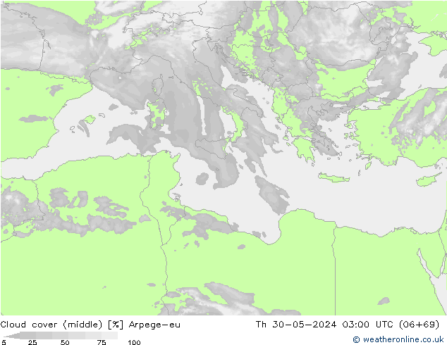 облака (средний) Arpege-eu чт 30.05.2024 03 UTC