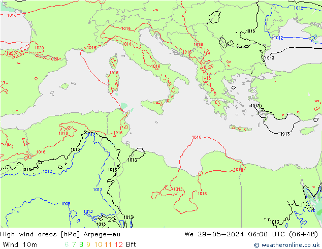 Windvelden Arpege-eu wo 29.05.2024 06 UTC