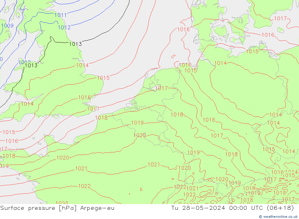 pression de l'air Arpege-eu mar 28.05.2024 00 UTC