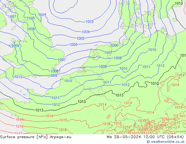 pression de l'air Arpege-eu mer 29.05.2024 12 UTC