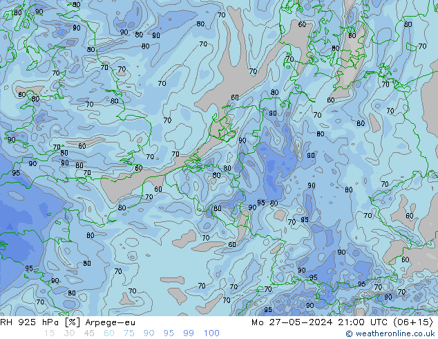 RV 925 hPa Arpege-eu ma 27.05.2024 21 UTC