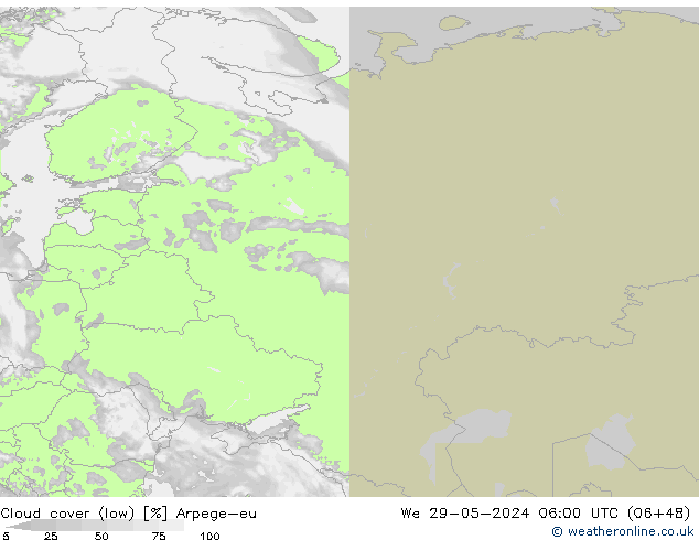 nuvens (baixo) Arpege-eu Qua 29.05.2024 06 UTC