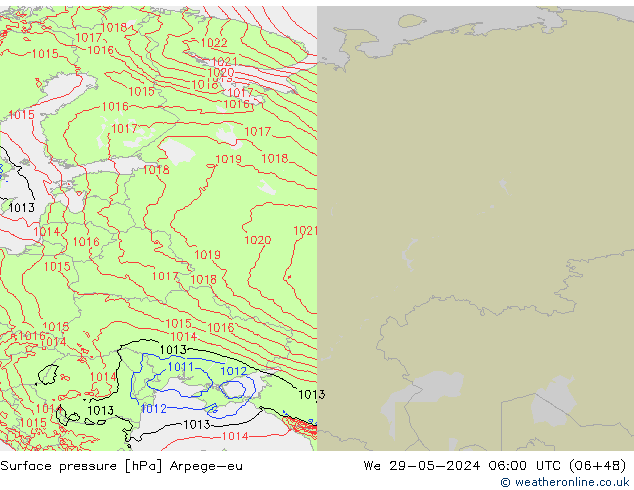 Surface pressure Arpege-eu We 29.05.2024 06 UTC