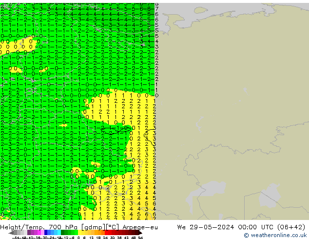 Height/Temp. 700 hPa Arpege-eu We 29.05.2024 00 UTC