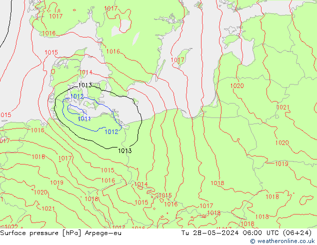Yer basıncı Arpege-eu Sa 28.05.2024 06 UTC