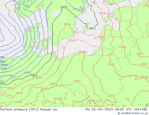 приземное давление Arpege-eu ср 29.05.2024 06 UTC