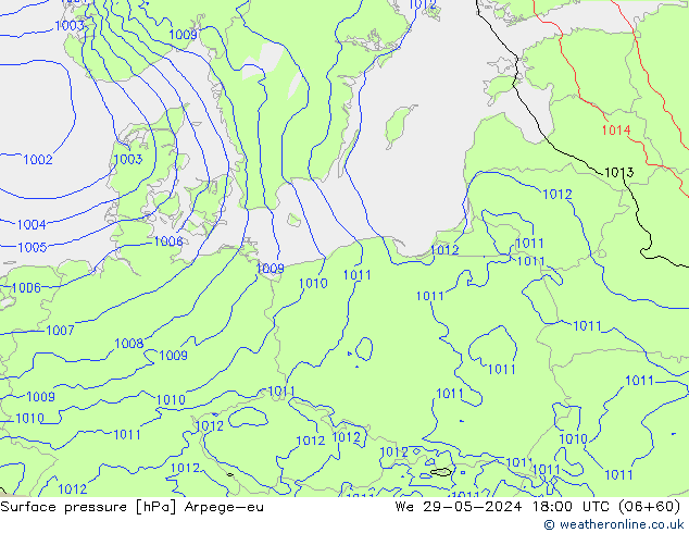 Luchtdruk (Grond) Arpege-eu wo 29.05.2024 18 UTC